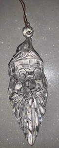 Vtg Acrylic Clear Santa Claus Head Ornament Christmas Large Crystal (Set Of 8) - Picture 1 of 4
