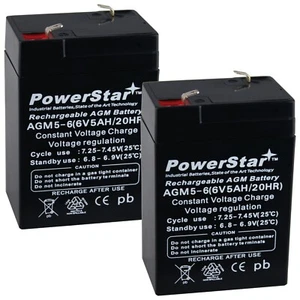 2 Pack: PowerStar 6V 5Ah Battery Replaces Samson Expedition Escape Speaker - Picture 1 of 10