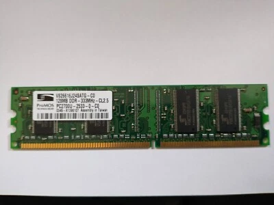 PC RAM Memory - ProMOS 128Mb DDR PC-2700U 333MHz CL2.5 (V826616J24SATG-C0) - Image 1 of 2