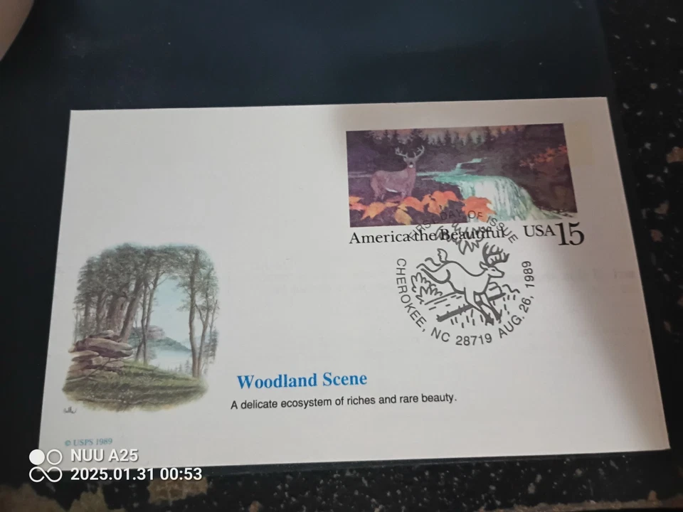 1989 U.S. Postcard Fleetwood FDI 15c Scott # UX133 - Image 1 of 2