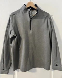 PING Golf 1/4 Zip Golf Sweatshirt Mens Medium M Grey Black Sensor Warm Sweater - Picture 1 of 7