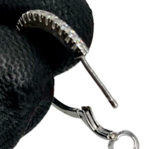 Coppia di Orecchini cerchietti oro bianco 18kt carati nuovo uomo donna puntiluce - Immagine 1 di 4