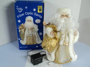 Holiday Style 12" Fiber Optic Old World Santa Tree Topper or Table top Works - Picture 1 of 7