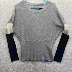 Adidas Sweater Womens Small Gray Originals Sweatshirt Sports Pullover Wool Blend - Picture 1 of 17