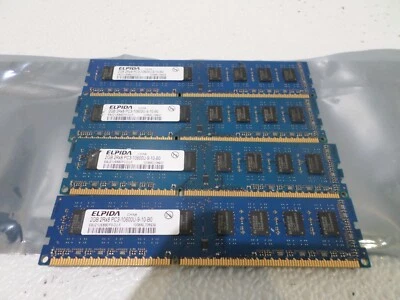 Elpida 8GB (4 x 2GB) 2Rx8 PC3-10600U DDR3 Memory RAM Lot - Image 1 of 4