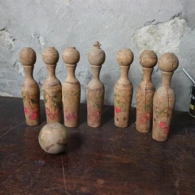Ancien jeu de quille bois ARTISANAT DE TRANCHEE ? souvenir 1ere guerre mayence - Photo 1/4