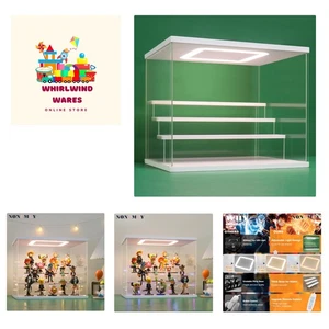 Clear Acrylic Display Case Stand with LED Light 2/3/4/5/6 Tier Storage Box Sh... - Picture 1 of 7