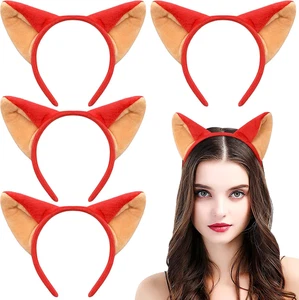 4Pcs Fox Ears Headband Cute Large Animal Ear Hair Hoop Festival Birthday Party F - Picture 1 of 12