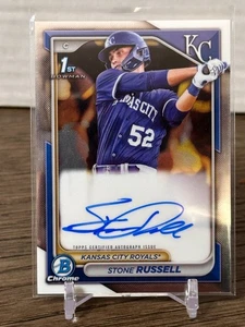 2024 Bowman Chrome Stone Russell 1st Prospect Auto KC Royals #CPA-SR - Picture 1 of 2