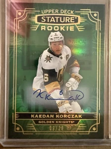 Kaeden Korczak Green Rookie Auto 09/20 -2022-23 Upper Deck Stature Photo Variant - Picture 1 of 2