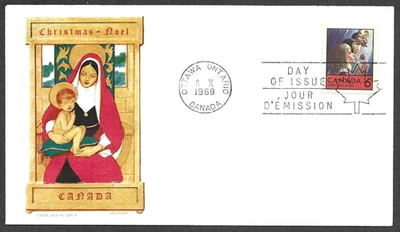 CANADA FDC 1969 CHRISTMAS 6C STAMP #503 TAGGED CHICKERING JACKSON Foto 1 de 2