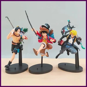 Bandai One Piece Figure Rufy Three Brothers 3 pezzi/set di Sabo Ace Rufy Anime - Foto 1 di 27