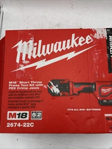 Milwaukee 2674-22C M18 Kurzhubpresse Werkzeug Set mit PEX Crimpbacken. - Bild 1 von 9