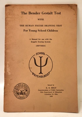 The Bender Gestalt Test 1962 Ohio Dept. Школа образования психолог книга - Изображение 1 из 4