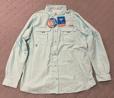 🟦🐠� 哥伦比亚 PFG 钓鱼衬衫全新带标签女式大号 UPF 50 🌅🌅🌅🌅 — 第 1/4 张图片