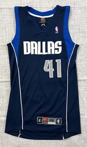 Nike Authentic Dirk Nowitzki Dallas Mavericks Sewn Blue Road Jersey Men Small 36 - Picture 1 of 9