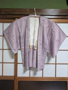 Women's Kimono Haori Jacket Light Purple Silk Vintage Japan Casual Formal Wear - Picture 1 of 12