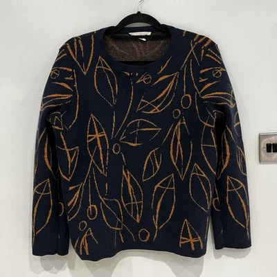 Seasalt Cornwall Beach Rock Jumper Chunky Wool Blend Navy Rust Size UK 14 - Image 1 of 4