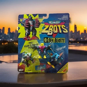 1994 Micro Machines Zbots Z-BOTS Sea Beasts KRUSHR SLYMME BARNAKL NEW 3-PACK - Picture 1 of 2