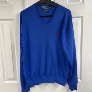 Vintage Polo Ralph Lauren V-Ausschnitt Pima Baumwolle Strick Pullover Gr. XL - Bild 1 von 6
