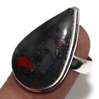 925 Argent Plated-African Bloodstone Ethnique Gemstone Ring Bijoux USA Size-7 GW