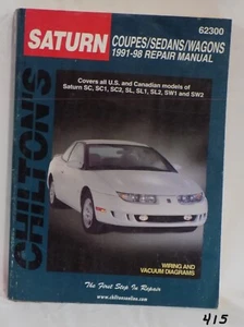 Chilton's Saturn 1991-98 Repair Manual #62300 Coupes/Sedans/Wagons - Picture 1 of 8