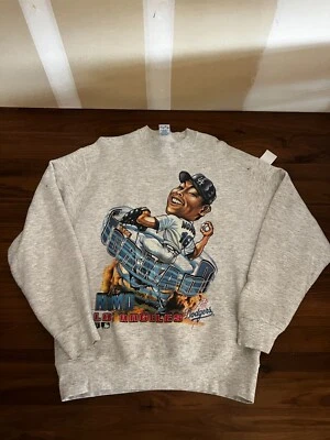 Suéter grande vintage 1995 Salem L.A. Dodgers "The Tornado" Hideo Nomo para hombre Foto 1 de 4