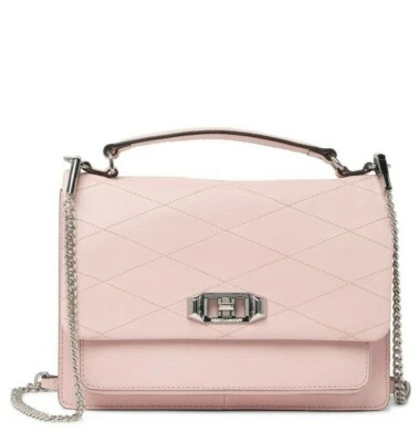 $295 НОВЫЙ С ЯРЛЫКАМИ REBECCA MINKOFF JE T'AIME СРЕДНИЙ СТЕГАНАЯ КОЖА ЧЕРЕЗ ПЛЕЧО ПИОН - Изображение 1 из 4