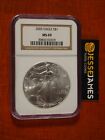2005 $1 AMERICAN SILVER EAGLE NGC MS69 CLASSIC BROWN LABEL