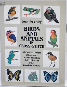 1983 Birds & Animals In Cross Stitch by Jennifer Colby Dover Pattern Book - Picture 1 of 11