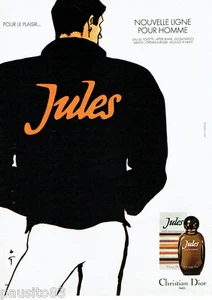 1980 Jules eau de toilette men's advertising advertisement 125 by René Gruau Dior - Picture 1 of 1