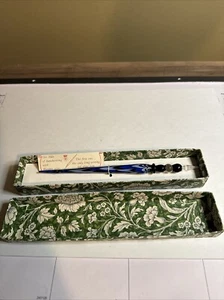 Murano glass dip pen/Calligraphy pen/Hand blown glass/Clear/blue/black, New - Picture 1 of 7