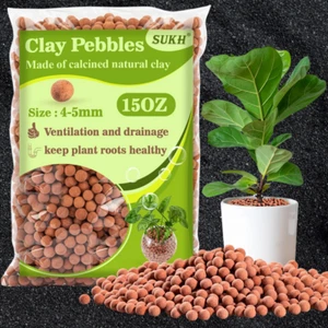Clay Pebbles for Plants - 15OZ Pebbles for Indoor Plants Natural Clay,Used for D - Picture 1 of 9