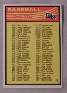 1984 Donruss Checklist #3 235-338 Baseball Card  - Picture 1 of 1