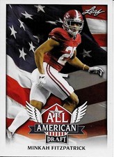 MINKAH FITZPATRICK 2018 LEAF DRAFT ALL-AMERICAN ROOKIE CARD! MIAMI DOLPHINS!