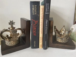 Vintage Mark Roberts Crown Book Ends  Set  Of 2-Beautiful - Picture 1 of 7