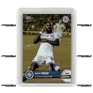 2025 Topps Now UCL - Gold #150 Marcus Thuram /50 UCL Record Fastest Goal - Picture 1 of 2
