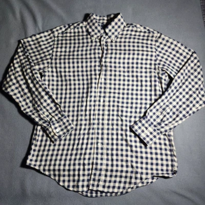 Massimo Dutti Shirt Mens Size 42 Blue Beige Plaid Long Sleeve Button Up Sport - Image 1 of 4