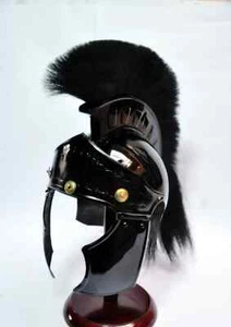 Roman Armor Helmet With Black Plume Steel Warrior Helmet - Picture 1 of 2