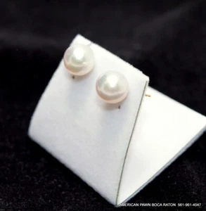 Designer CP 14K Pearl 8.8mm Yellow Gold Studs Earrings - Picture 1 of 12