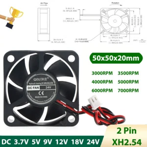 5020 DC Brushless Cooling Fan Mini Silent Fans 3.7/5/9/12/18/24V 3000RPM-7000RPM - Picture 1 of 6