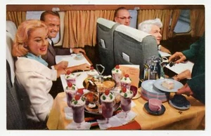 Foto de comida de pasajeros de Western Airlines años 50 Fiesta Flights Los Ángeles México - Imagen 1 de 2