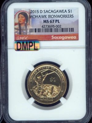 2015 D Sacagawea Dollar NGC MS67 PL MAC DMPL Quality✔️ - Image 1 of 2