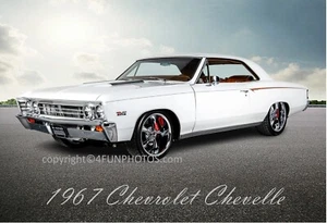 Chevrolet Chevelle 1967 Muscle Car Hot Rod 13" x 19" póster grande tamaño foto B - Imagen 1 de 2