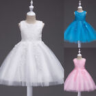 Baby Girls Bridesmaid Lace Tank Dresses Kids Floral Princess Party Wedding Dress