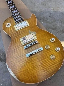 Vintage Honey Sunburst Standard Relic LP Electric Guitar Garry Moore Flamed Aged - Picture 1 of 3