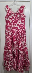 Metrostryle Abito Donna 4 Rosso Rosa Cotone Senza Maniche Fazzoletto Orlo Fairycore - Foto 1 di 19