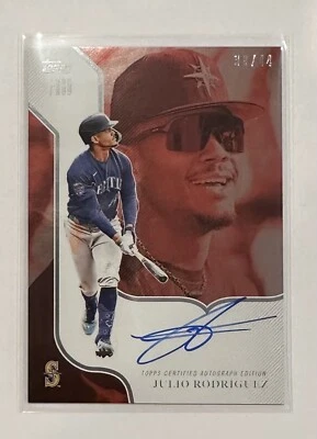 2023 Topps X J-Rod The Show Out Julio Rodriguez Foil ON CARD Auto 38/44 JRB-A - Image 1 of 3