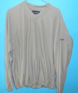 FootJoy Men's Golf V-Neck Pullover Wind Shirt Jacket Size M Beige S31 - Picture 1 of 4