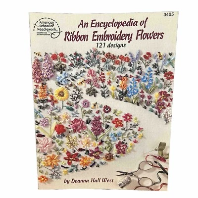 AMERICAN SCHOOL NEEDLEWORK Encyclopedia of Ribbon Embroidery Flowers 121 design - Image 1 of 4